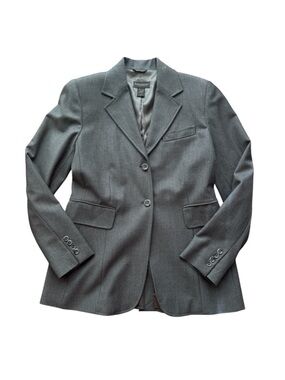 Banana Republic Wool Cashmere Blazer Tailored Gray Career Jacket Made in Italy